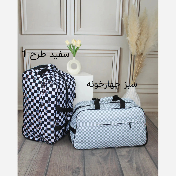 ساک مسافرتی چرم مصنوعی زنانه مدل زیپی ابعاد 56 در 33 سانتیمتر