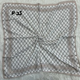 مینی اسکارف نخی نسکافه ای طرح دار قواره 65 در 65 سانتی متر