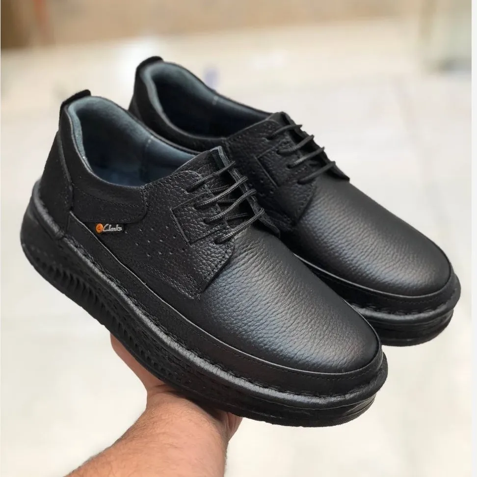 کفش چرم مردانه کلارک زیره پیو مشکی
