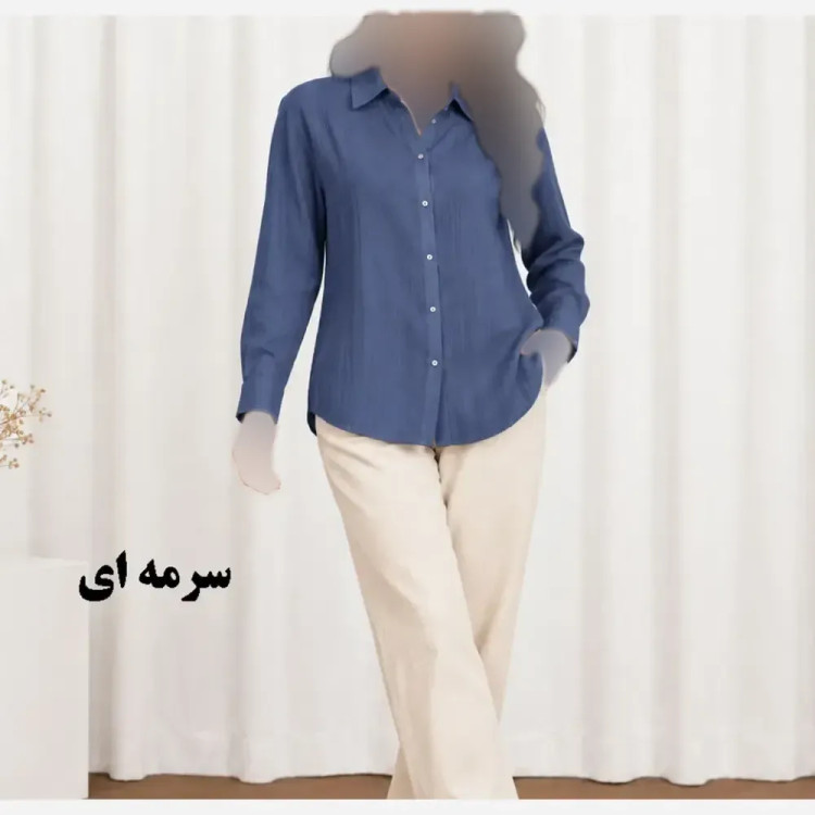 شومیز حریر شیشهای دکمهدار زنانه و دخترانه فری سایز مناسب تا سایز 50