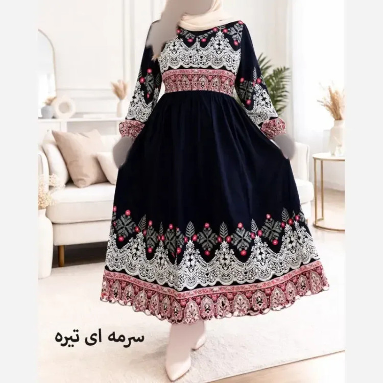 پیراهن ساحلی نخی زنانه مدل بابونه اندونزی بیگ سایز