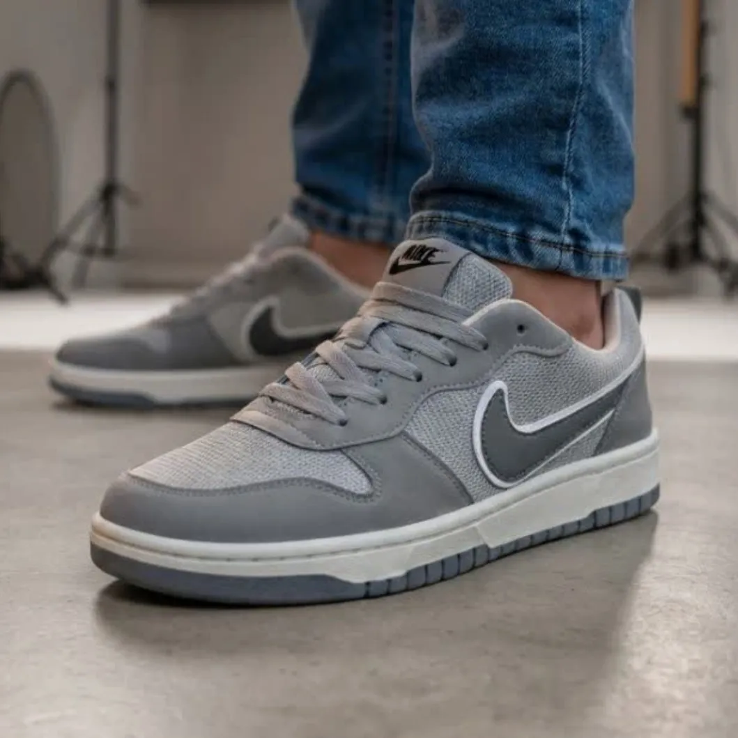 کفش ونس اسپرت کتانی مدل نایک رنگ طوسی دوردوخت و کف دوخت سایز 41 و 42