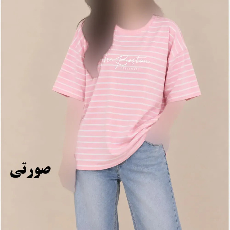 تیشرت باکسی رینگی نخ پنبه زنانه و دخترانه فری سایز مناسب تا سایز 50