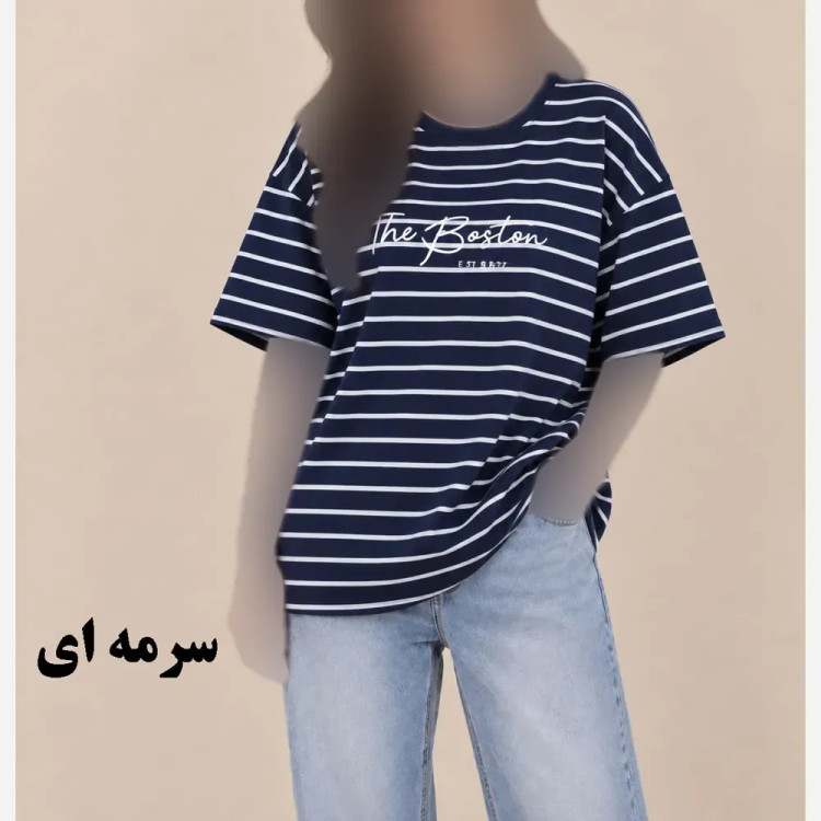تیشرت باکسی رینگی نخ پنبه زنانه و دخترانه فری سایز مناسب تا سایز 50