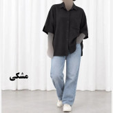 شومیز زنانه پری سیلک جلو جیب آستین دکمه نما فری سایز چهارفصل